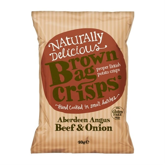 Brown Bag Crisps Aberdeen Angus Beef & Onion 40g (20 Pack) ka529