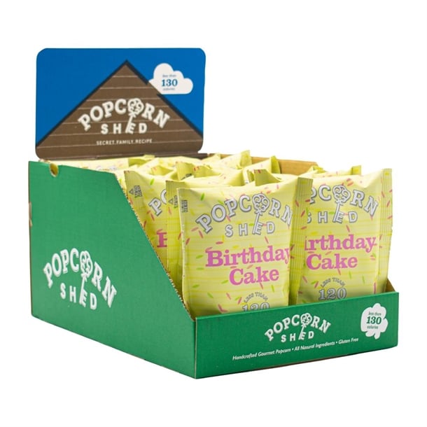 Popcorn Shed Birthday Cake Popcorn Snack Pack 24g (16 Pack) ka530