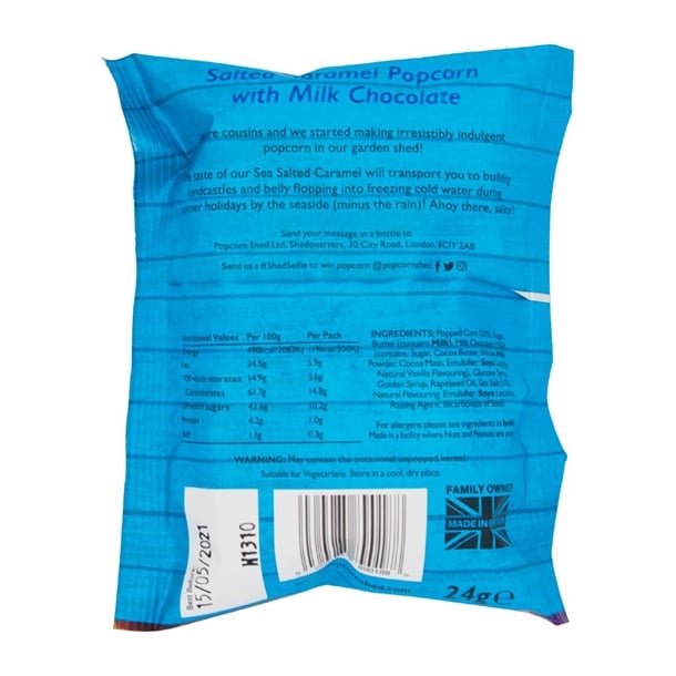 Popcorn Shed Salted Caramel Popcorn Snack Pack 24g (16 Pack) ka535