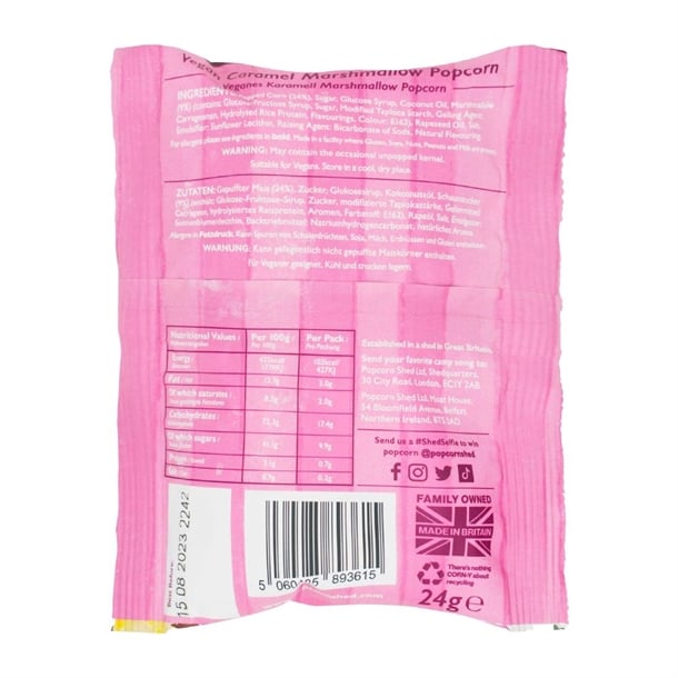 Popcorn Shed Toasted Marshmallow Popcorn Snack Pack 24g (16 Pack) ka537
