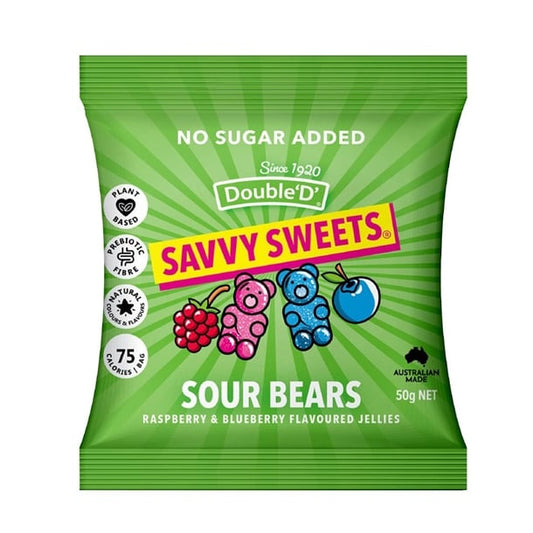 Savvy Sweets Sour Bears 50g (12 Pack) ka612