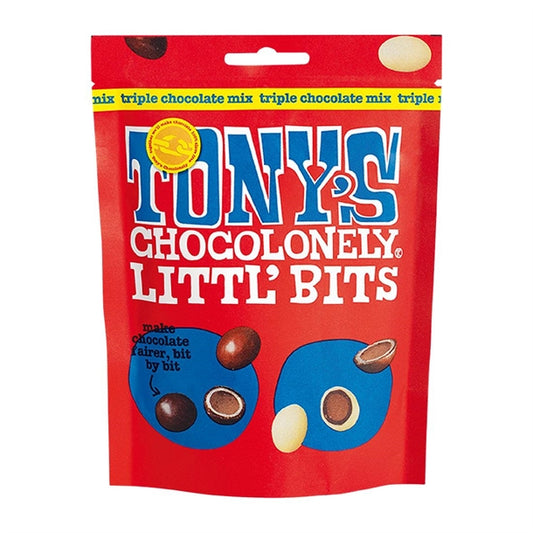 Tony's Chocolonely Littl' Bits Triple Chocolate 100g (8 Pack) ka615