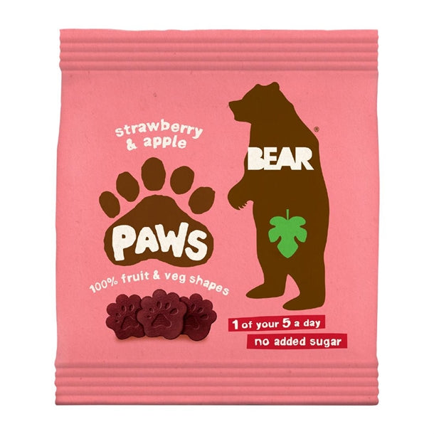 BEAR Paws Fruit Shapes Strawberry & Apple 20g (18 Pack) ka629