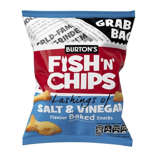 Burton's Fish 'n' Chips Salt & Vinegar Grab Bags 40g (30 Pack) ka651