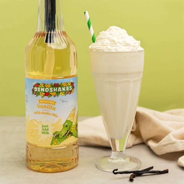 Dinoshakes Sugar Free Vanilla Milkshake Mix 1Ltr ka727