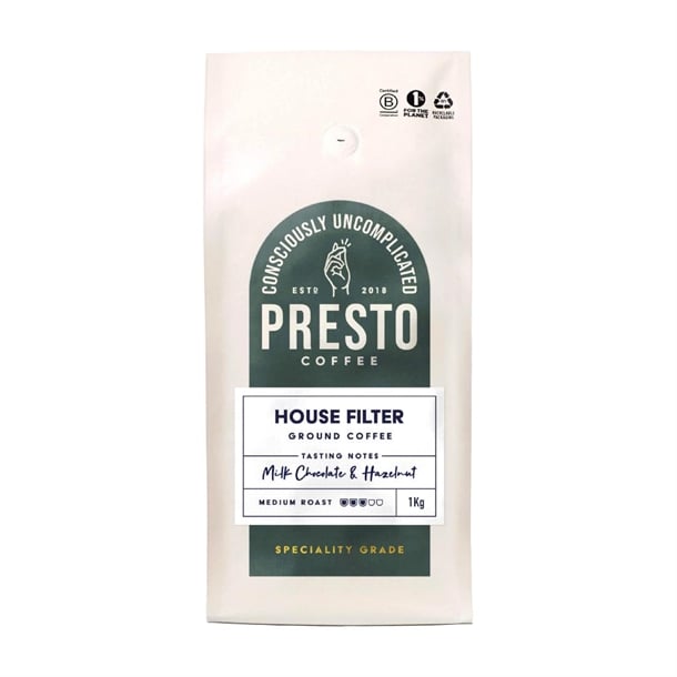 Presto Coffee House Filter Ground Coffee 1kg ka732