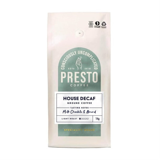 Presto Coffee House Decaf Ground Coffee 1kg ka733
