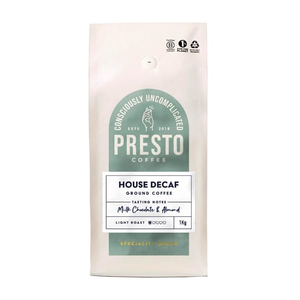 Presto Coffee House Decaf Ground Coffee 1kg ka733