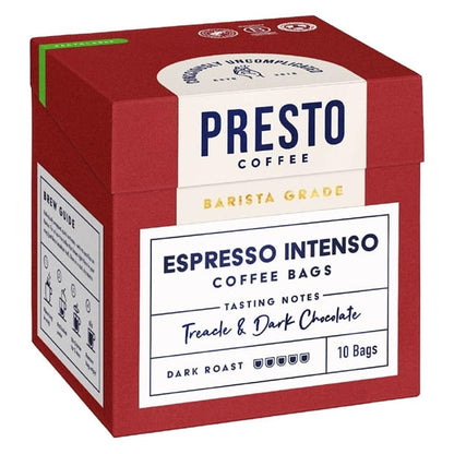 Presto Coffee Espresso Intenso Coffee Bags Enveloped 8g (10 Pack) ka735