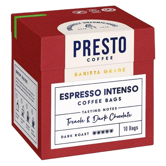 Presto Coffee Espresso Intenso Coffee Bags Enveloped 8g (10 Pack) ka735