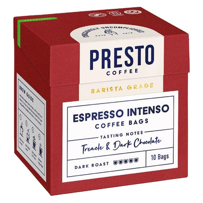 Presto Coffee Espresso Intenso Coffee Bags Enveloped 8g (10 Pack) ka735