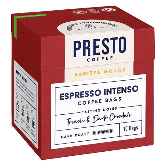 Presto Coffee Espresso Intenso Coffee Bags Enveloped 8g (10 Pack) ka735