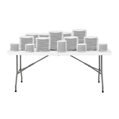 Bolero Rectangular Centre Folding Table 6ft White ll001