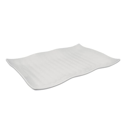 Dalebrook Melamine Ribbed Wavy Platter White 420mm l284