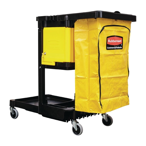 Rubbermaid Traditional Janitorial Cleaning Cart with Yellow Bag and Zip l658