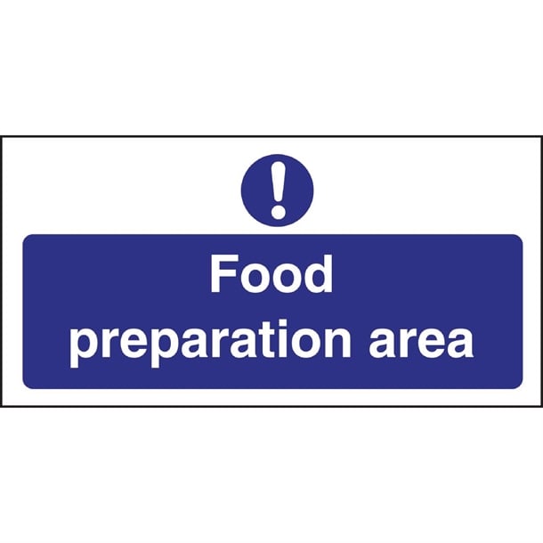 Vogue Food Preparation Area Sign l840
