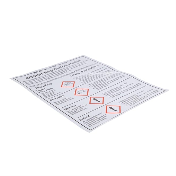 Vogue COSHH Regulations Sign l903
