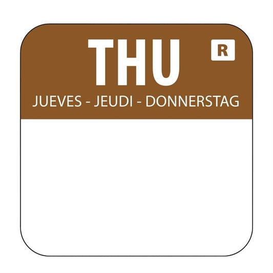 Hygiplas Removable Colour Coded Food Labels Thursday (1000 Pack) l934