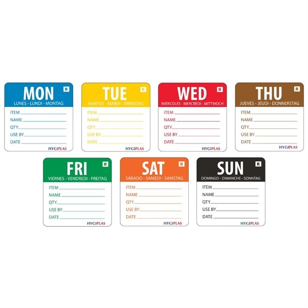 Vogue Removable Day of the Week 50mm Label Set (3500 Pack) l938