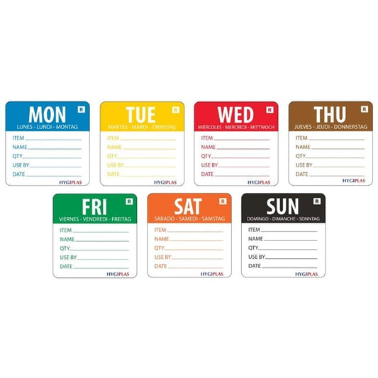 Vogue Removable Day of the Week 50mm Label Set (3500 Pack) l938