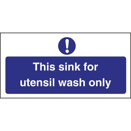Vogue Utensil Wash Only Sign 200x100mm (Self-Adhesive) l956