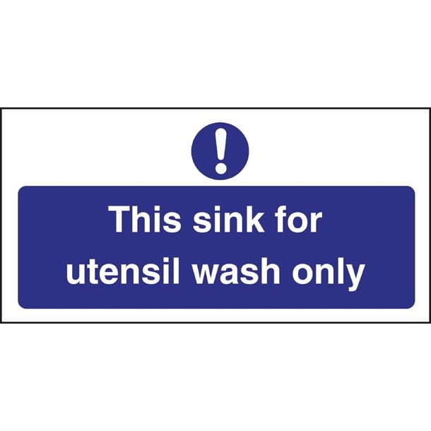 Vogue Utensil Wash Only Sign 200x100mm (Self-Adhesive) l956
