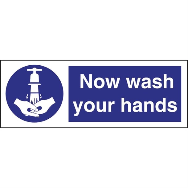 Vogue Now Wash Your Hands Sign 230x80mm (Self-Adhesive) l957