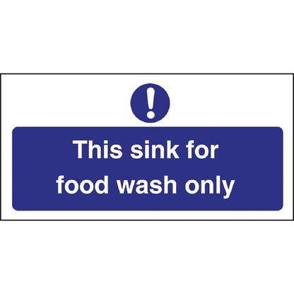 Vogue Food Wash Only Sign 200x100mm (Self-Adhesive) l961