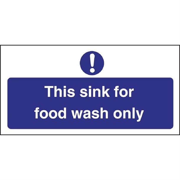 Vogue Food Wash Only Sign 200x100mm (Self-Adhesive) l961