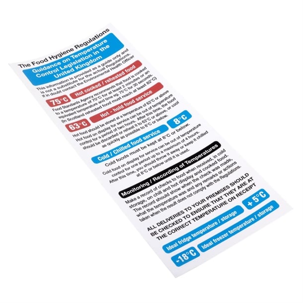 Vogue 2006 Food Act Cook Chill Guidelines Sign l967