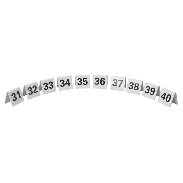 Beaumont Perspex Table Numbers 31-40 l984