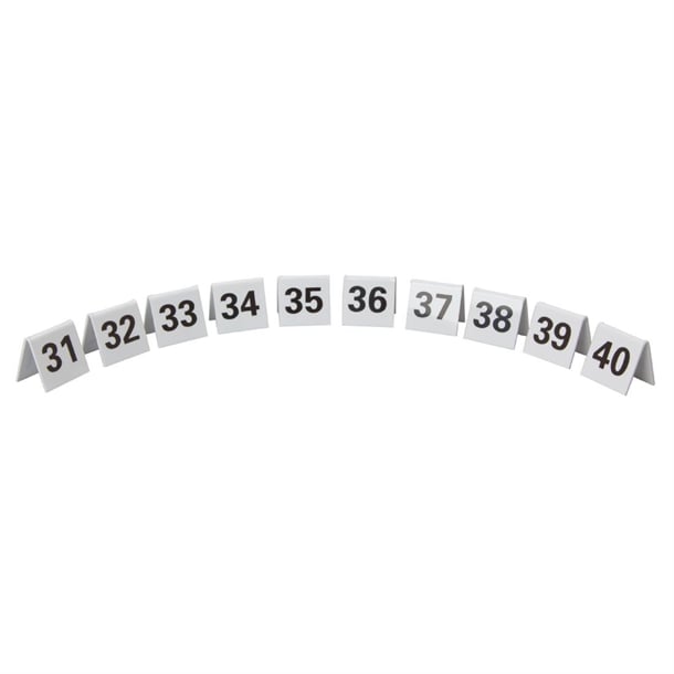 Beaumont Perspex Table Numbers 31-40 l984