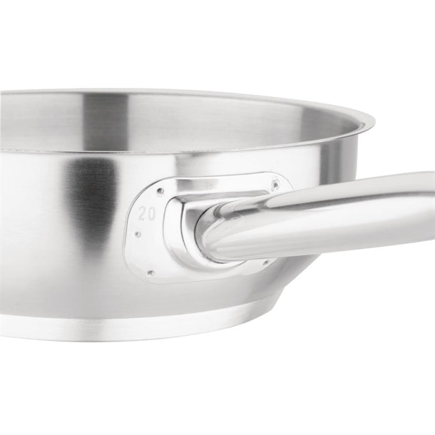 Vogue Stainless Steel Sauté Pan 20cm m947