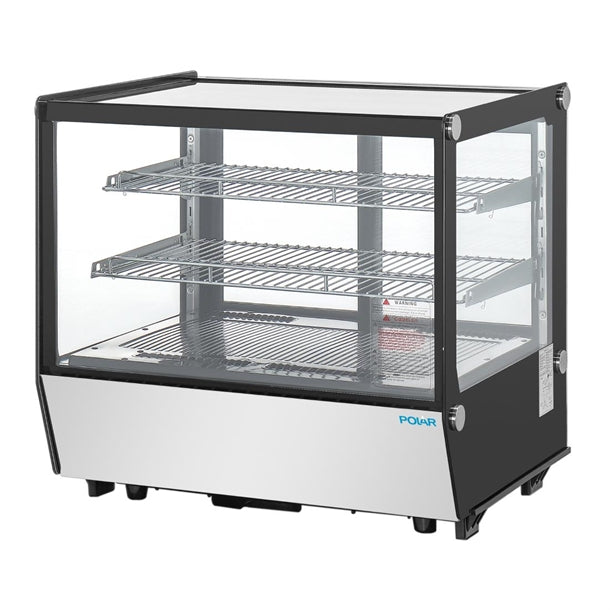 Polar G-Series Countertop Display Fridge Black Square Glass 120Ltr pg003