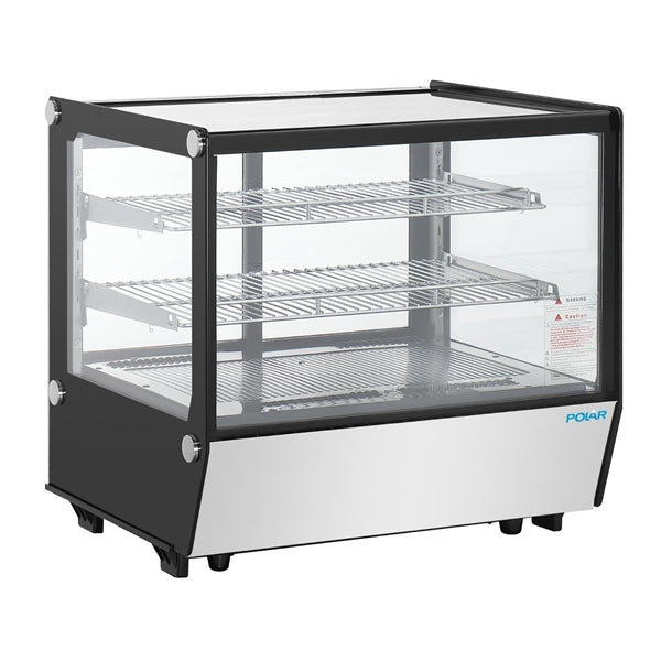 Polar G-Series Countertop Display Fridge Black Square Glass 120Ltr pg003
