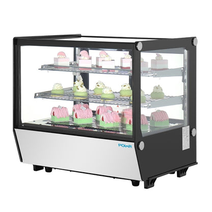 Polar G-Series Countertop Display Fridge Black Square Glass 120Ltr pg003