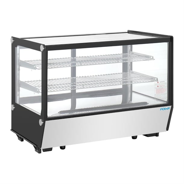 Polar G-Series Countertop Display Fridge Black Square Glass 160Ltr pg004