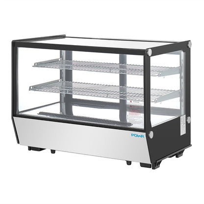 Polar G-Series Countertop Display Fridge Black Square Glass 160Ltr pg004