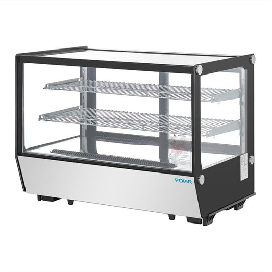 Polar G-Series Countertop Display Fridge Black Square Glass 160Ltr pg004