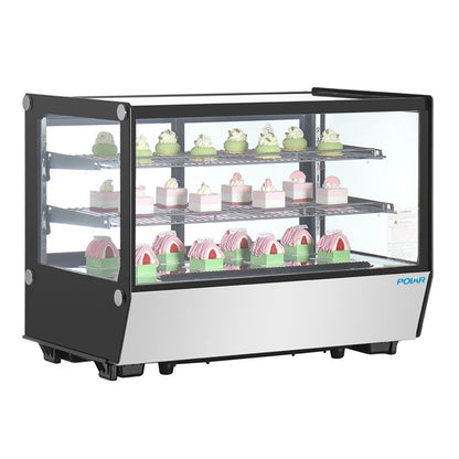 Polar G-Series Countertop Display Fridge Black Square Glass 160Ltr pg004