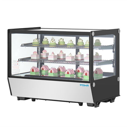 Polar G-Series Countertop Display Fridge Black Square Glass 160Ltr pg004