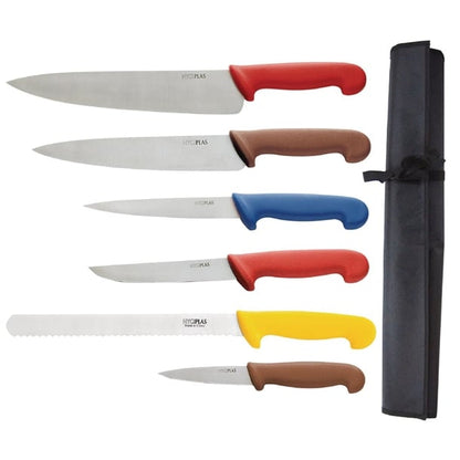 Hygiplas Colour Coded 6-Piece Chef Knife Set with Wallet s088