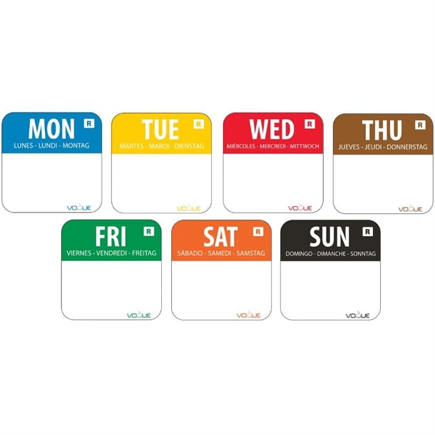 Vogue Removable Day of the Week Labels (7000 Pack) s151