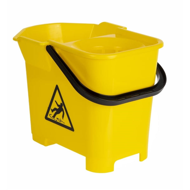Nisbets Essentials Mop Bucket & Wringer 10Ltr Yellow (3 Parts) s223