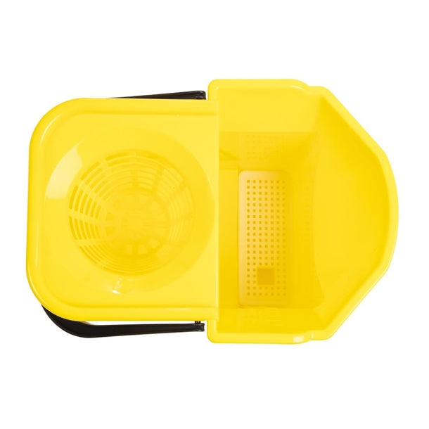 Nisbets Essentials Mop Bucket & Wringer 10Ltr Yellow (3 Parts) s223