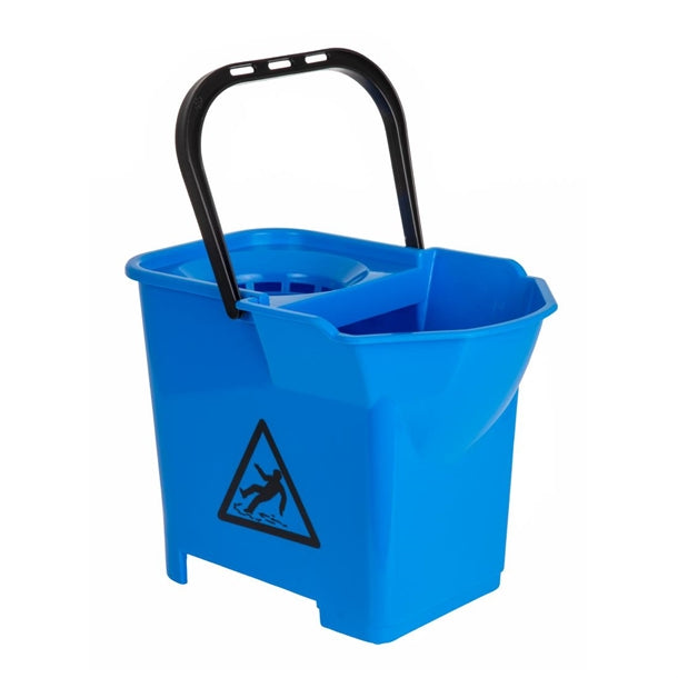 Nisbets Essentials Mop Bucket & Wringer 10Ltr Blue (3 Parts) s225