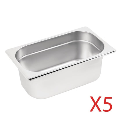 Vogue Stainless Steel Gastronorm Container Kit 1/4 (5 Pack) s407