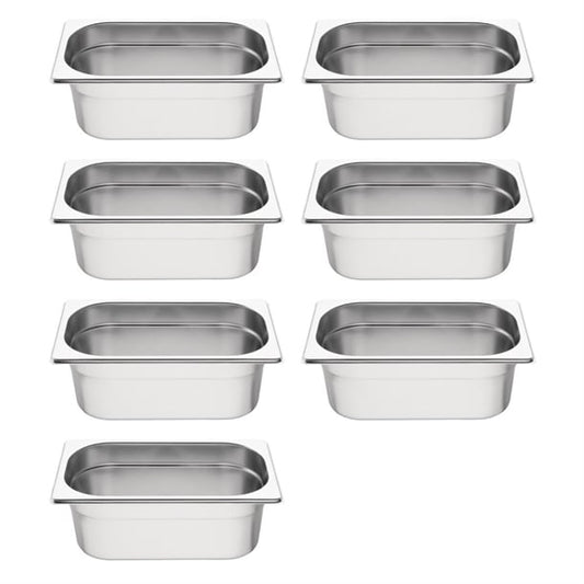 Vogue Stainless Steel Gastronorm Container Kit 1/4 (7 Pack) s408