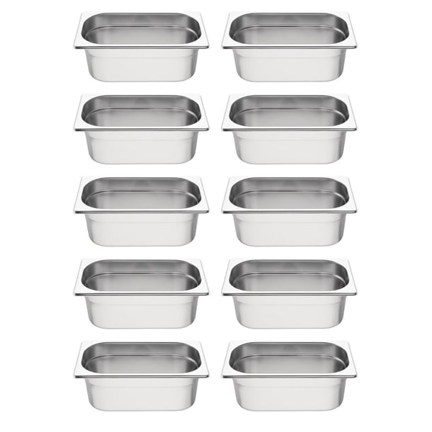 Vogue Stainless Steel Gastronorm Container Kit 1/4 (10 Pack) s410