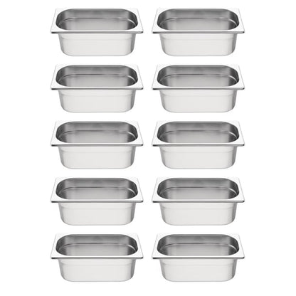 Vogue Stainless Steel Gastronorm Container Kit 1/4 (10 Pack) s410